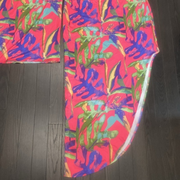 Multicolour One Shoulder Tropical Print Maxi Dress Size XXL - Picture 12 of 14